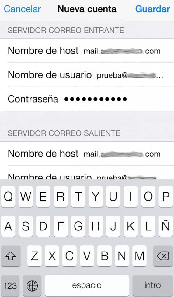 Configurar correo corporativo en iPhone - Nueva Cuenta Servidor